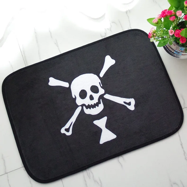 Креативные милые череп фланель воды абсорбирующие Коврики для Кухня открытый