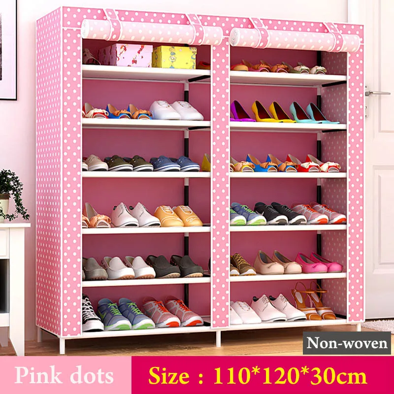 Двухрядный органайзер для обуви модный нетканый материал большая стойка съемный