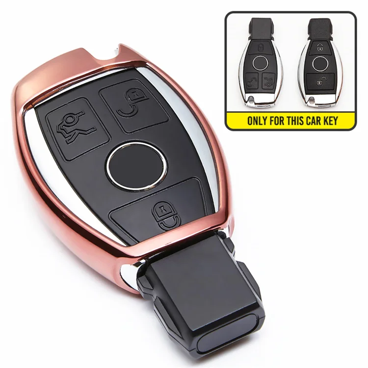 pink only case Чехол для ключей автомобиля из ТПУ для Mercedes Benz C Class AMG W203 W210 W211 W124 W202 W204 W205 W212 W176 GLE W166 Coupe C292 ML GLS CLA - Название цвета: pink only case