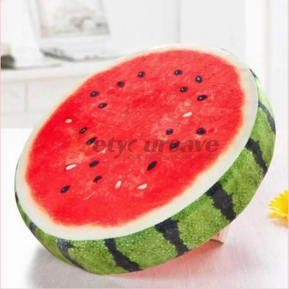 watermelon 33cm Летняя подушка в виде фрукта Подушка 3D милые высокое качество PP хлопок Мягкий офисный стул, софа сиденье Подушка заполнены плюшевые игрушки домашний декор Лидер продаж - Цвет: watermelon 33cm