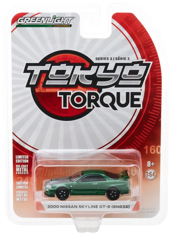 Зеленый свет 1: 64 2000 Nissan Skyline GT-R(R34) в металлический сплав игрушечный автомобиль игрушки для детей литья под давлением модели автомобиля подарок на день рождения