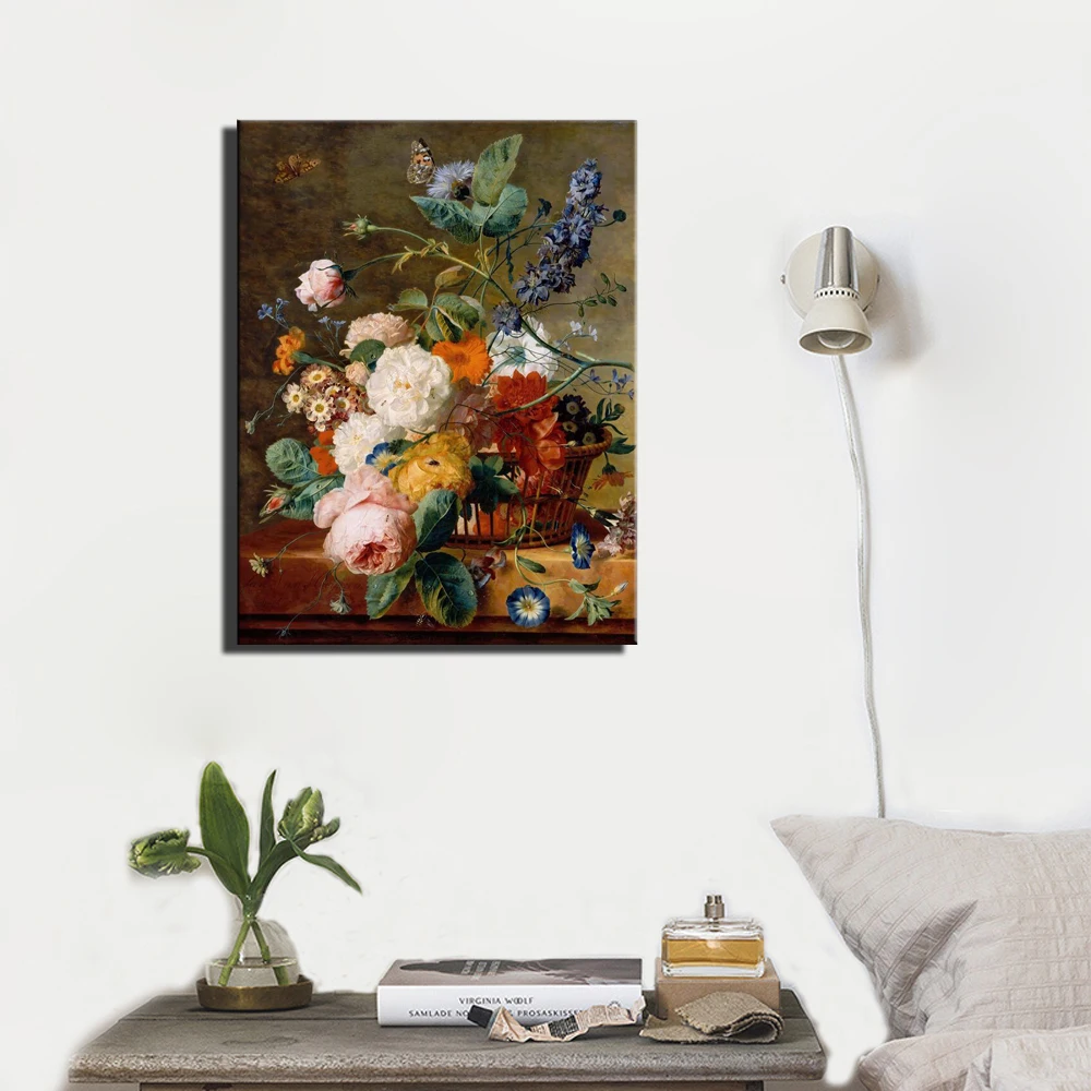 Большая белая ваза цветы холст искусственный декор классические винтажные