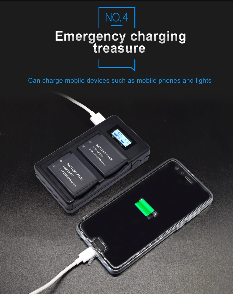 Palo LP-E17 LPE17 USB LCD Dual Charger Battery Charger For Canon EOS M3 750D 760D T6i T6s 8000D Kiss X8i Camera