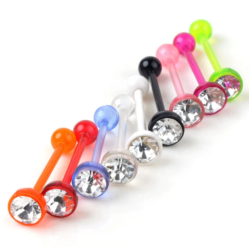 5 шт. разноцветные штанга для языка кольцо тела акриловый барный уха губы язык