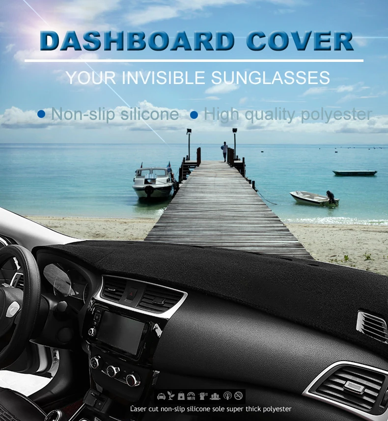 MIDOON для Toyota Highlander Kluger 2007-2013 автомобильный Стайлинг Чехлы для приборной панели коврик для приборной панели Защита от Солнца Крышка для приборной панели 2008 2010 2
