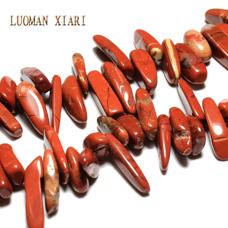 

Wholesale 12-20 mm Stick Shape Natural Red Stone Beads DIY For Jewelry Making Necklace Bracelet Material Strand 15''