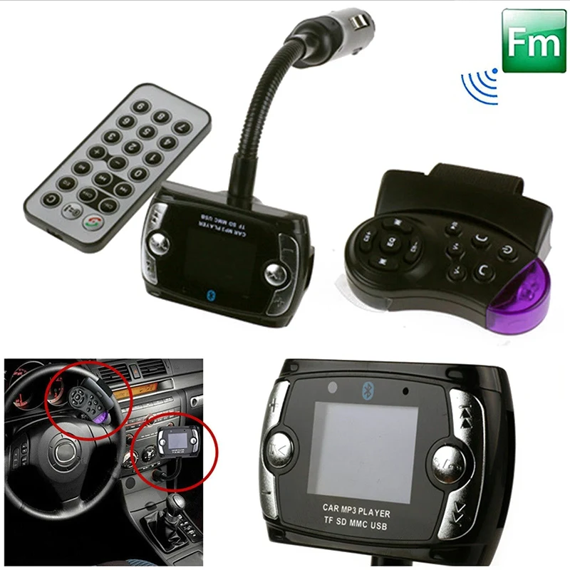 BT lcd автомобильный комплект MP3-плеер Bluetooth fm-передатчик модулятор SD MMC USB беспроводной USB Mp3 модуль беспроводной пульт дистанционного управления