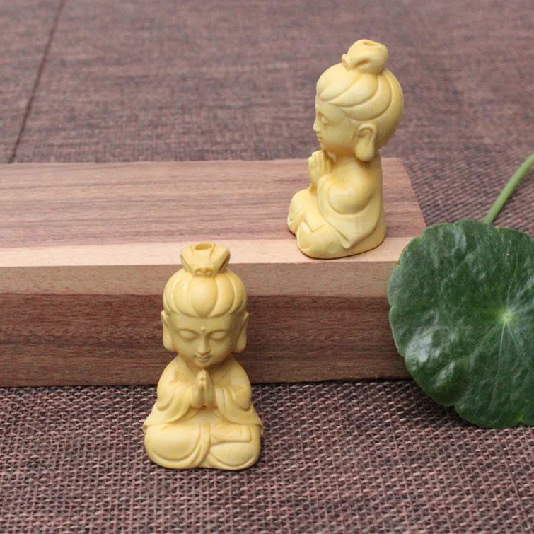 Горячая продажа Самшит 3D резьба буддийский религиозный Avalokitesvara счастливый кулон