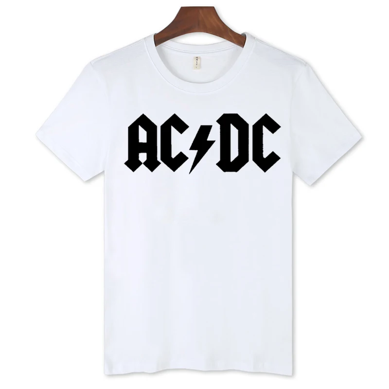 Ac/DC y negro camiseta бланка де hombre con 2016 hombres moda marca camisetas ан Случайные Хлопка Футболка