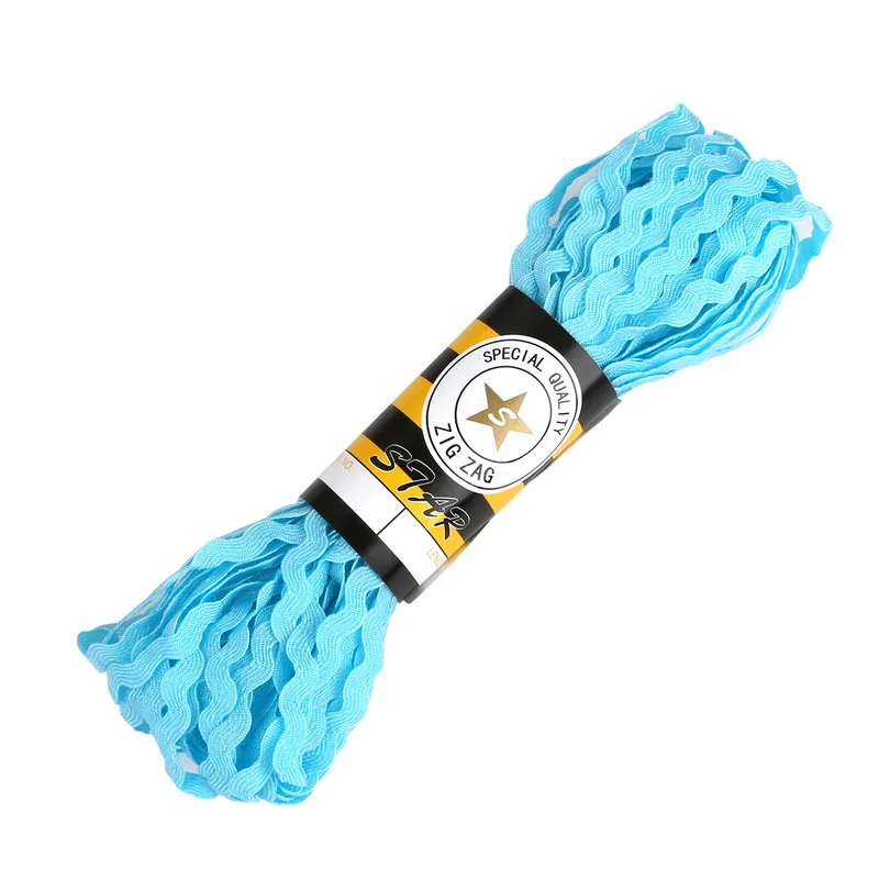 Light Blue 15 ярдов/партия 8 мм волнистые кружевные ленты с отделкой для шитья одежды аксессуары ручной работы для свадебной вечеринки - Цвет: Light Blue