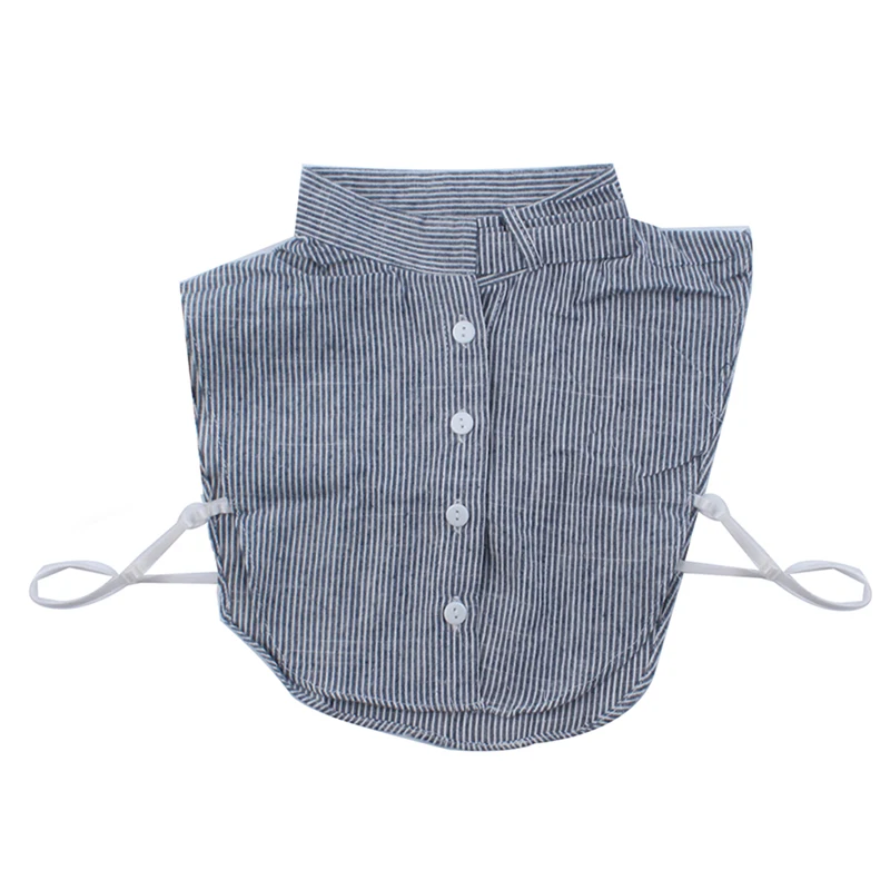 2019 Small Fresh Style Fake Collar Blue/White Pinstripe Detachable Shirt Tie Sweater Clothing Accessories |