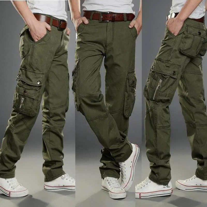 1 Шт. Мода Мужчины Брюки Качество Хлопка Чистый Цвет Карман На Молнии