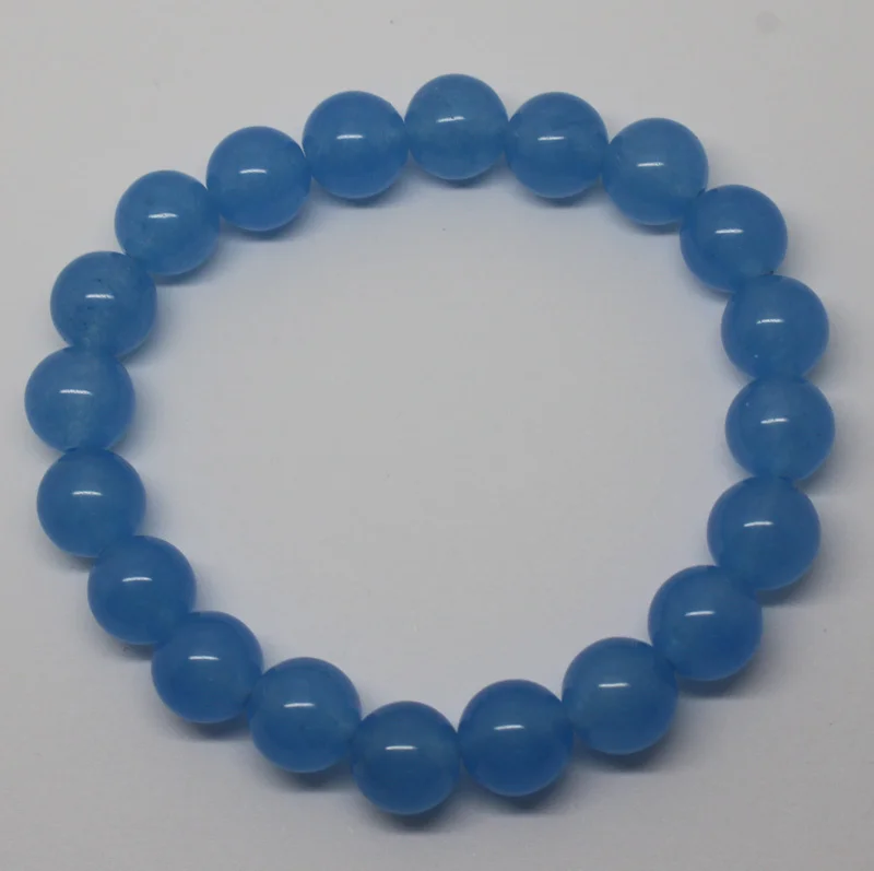 Мини. Заказ составляет $7! 6-12 мм Skyblue Jades браслет Круглые DIY ювелирных изделий