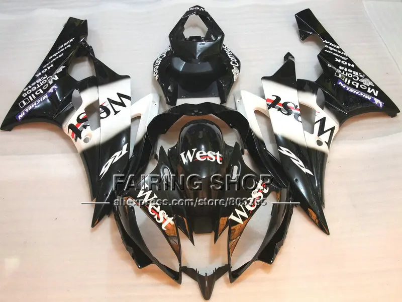 Комплекты обтекателей для мотоциклов West черно белые на заказ YAMAHA YZFR6 2006 2007