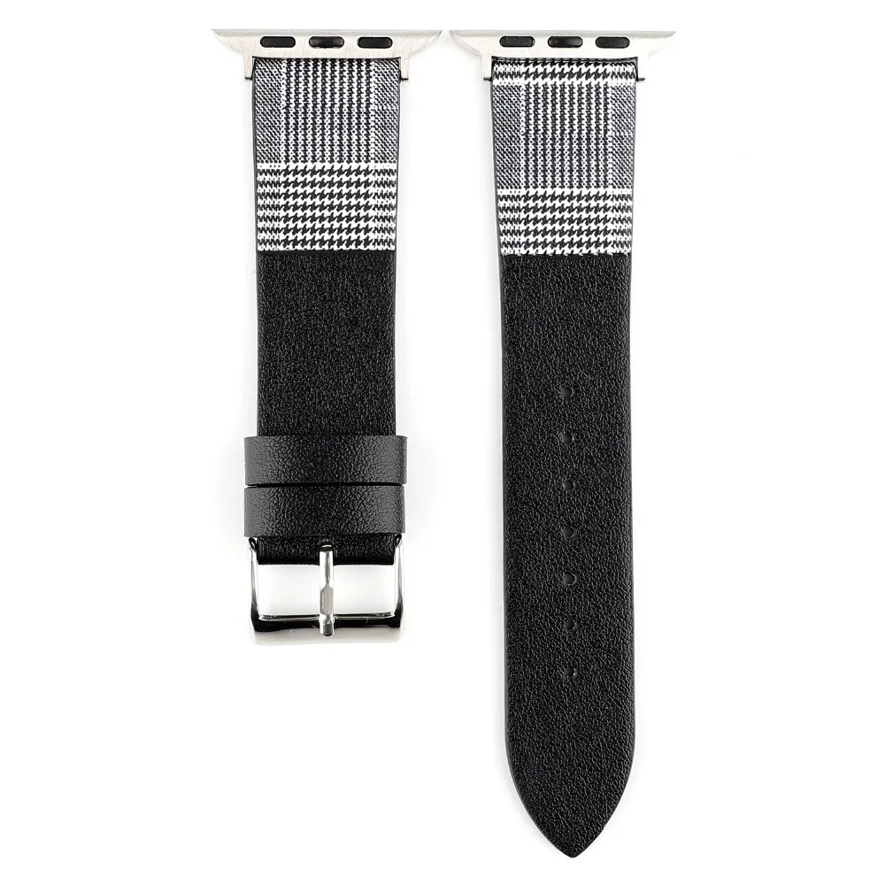 Кожаный ремешок Houndstooth для apple watch сменный кожаный Apple 4 3 2 44 42 40 38 мм|Ремешки часов| |