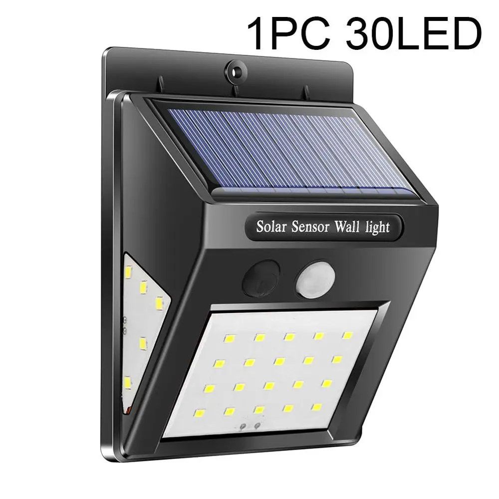 30LED 1/2/4 шт. 30/40 светодиодный солнечный Мощность лампа движения PIR Сенсор Активированный солнечный светильник Водонепроницаемый открытый сад безопасности настенный светильник - Испускаемый цвет: 30LED