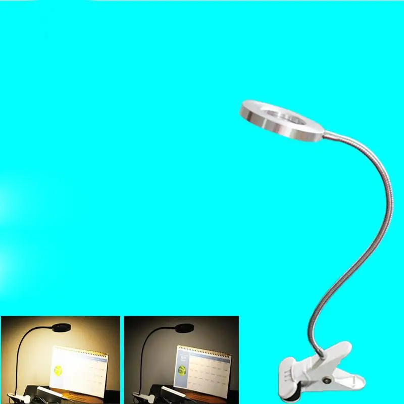 Светодиодный настольная лампа с зажимом USB Перезаряжаемый затемнением идеально
