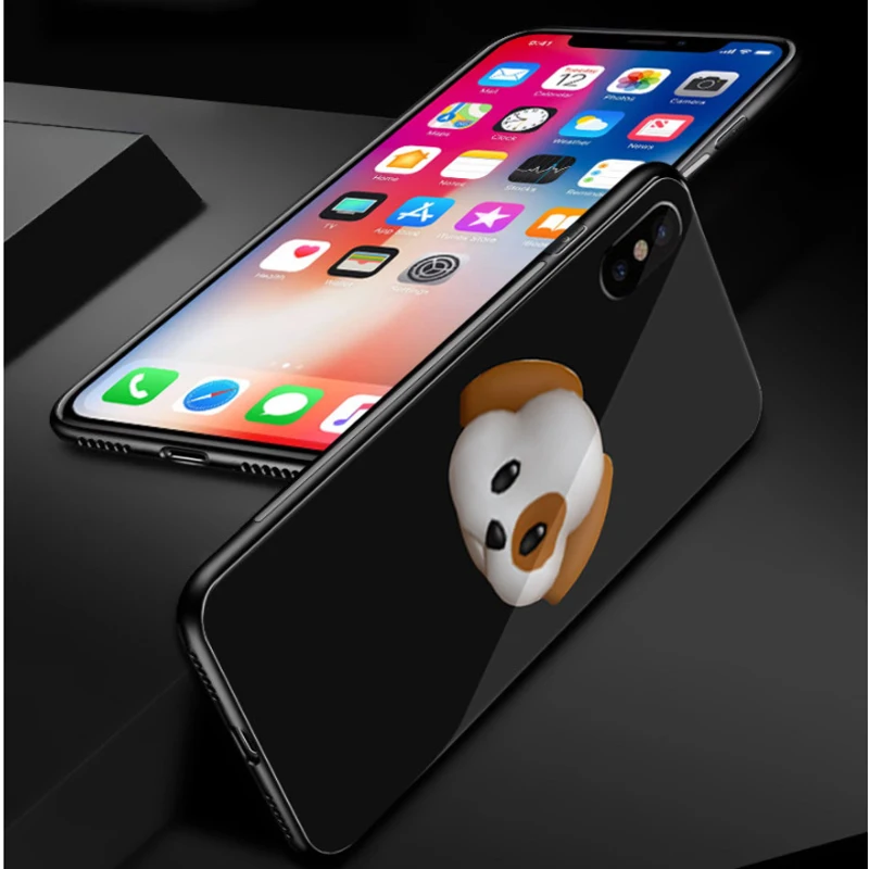 Чехол для телефона из закаленного стекла iPhone X 10 IX роскошный чехол с полным