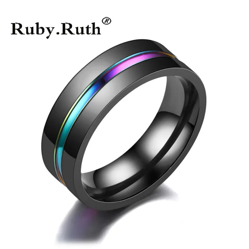Обручальные кольца из нержавеющей стали для женщин и мужчин цветные с