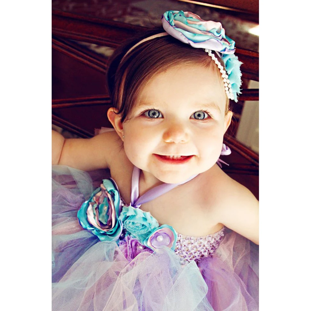 Aqua Voile Princess Ariel Flower Girl 1st Birthday Party Dress Alice in Children's Wonderland Costumes for Halloween Tutu | Детская