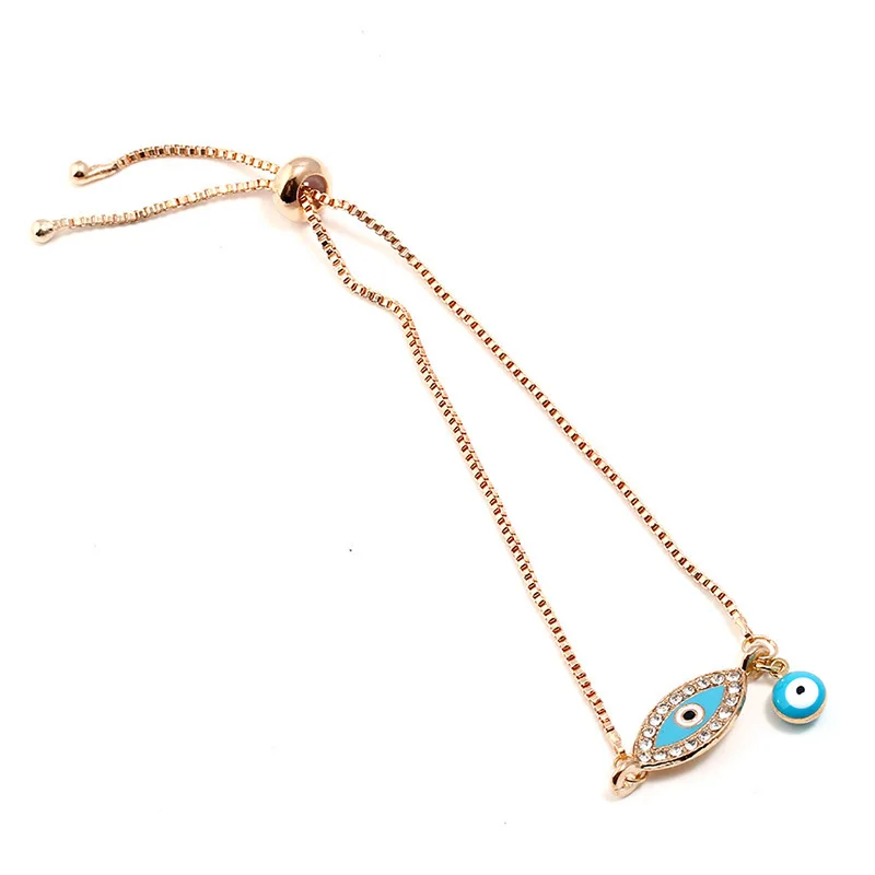 2018 New Fashion Crystal Oil Dripping Blue Eye Charm Bracelet Women Jewelry Alloy Chain Accessories | Украшения и аксессуары