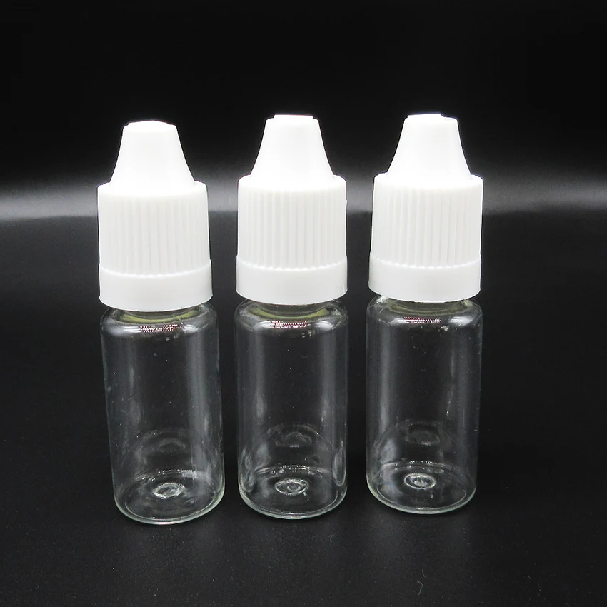 ПЭТ пластиковые 10 мл бутылки, vape бутылки, e бутылки для жидкостей для электронных сигарет с защитной крышкой, иглы Длинная тонкая капельница 10 шт./лот