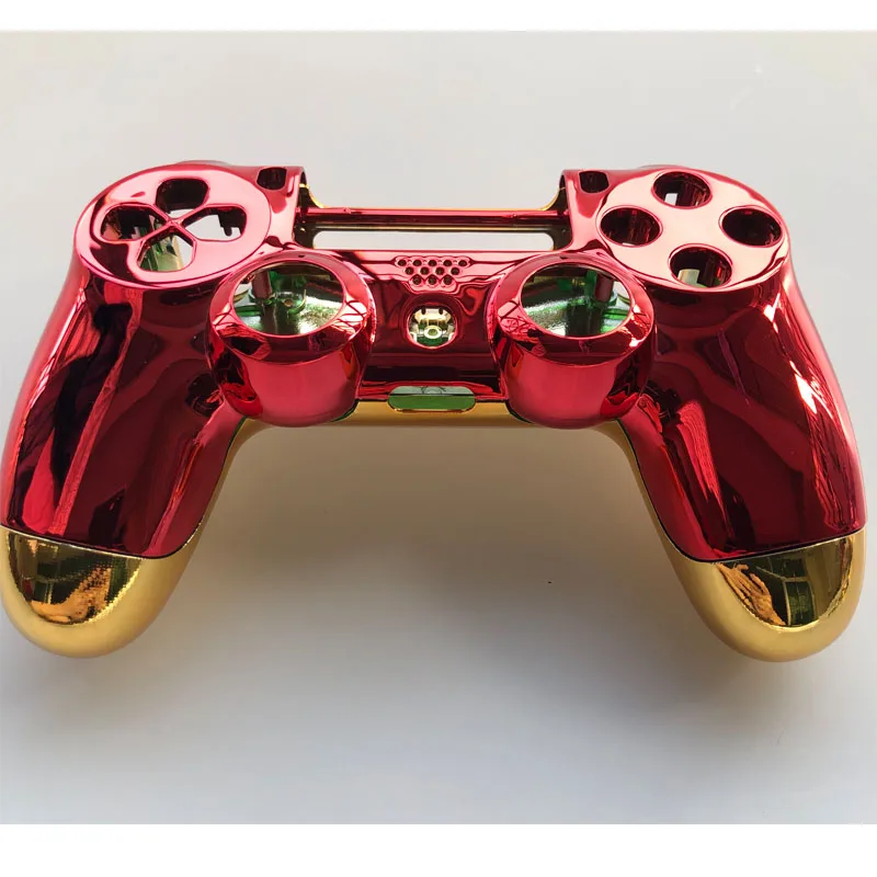 Чехол с полным покрытием для PS4 Pro Playstation 4 JDM 040 JDS V2 хромированный золотой и красный