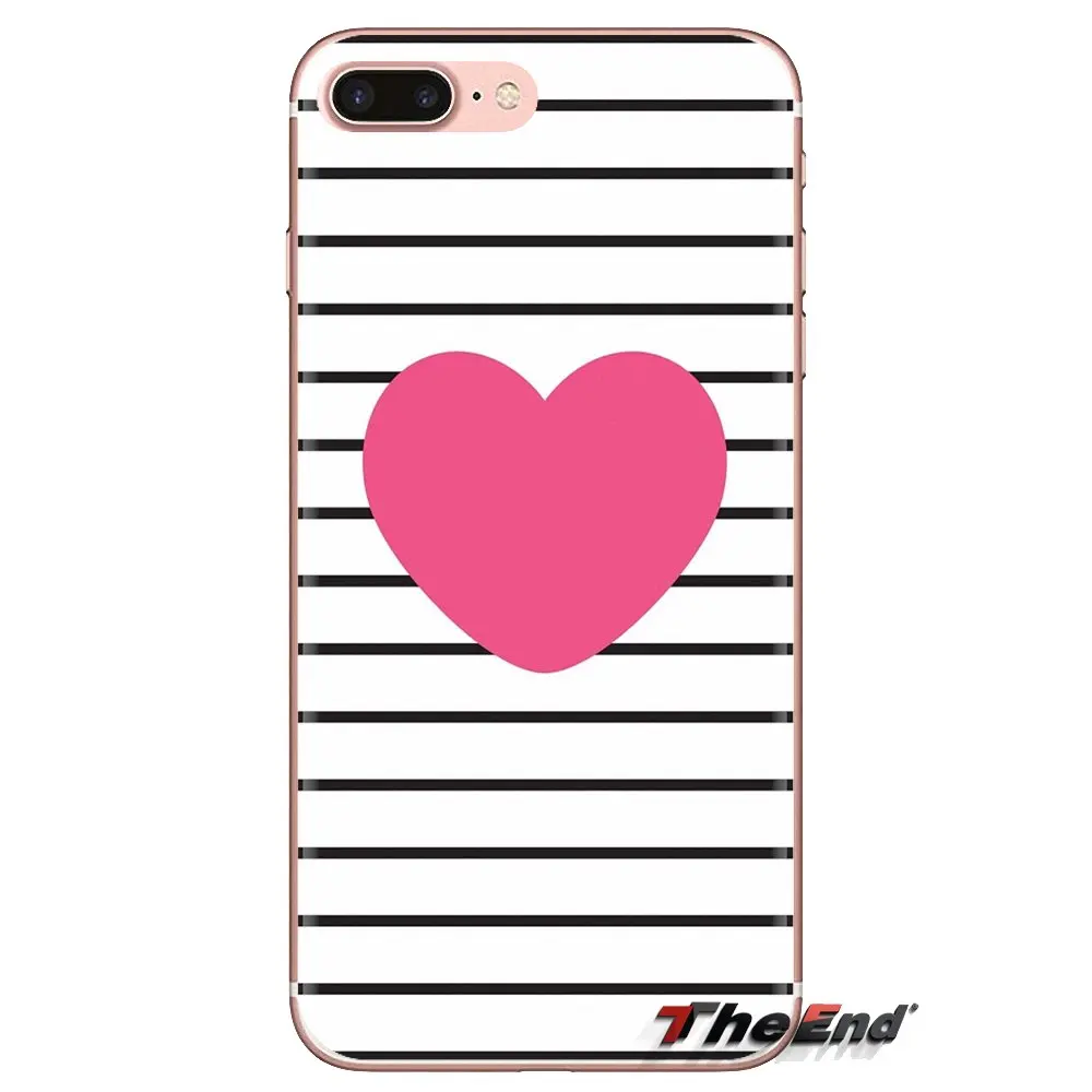 Розовые полоски Сердце Любовь Роза цветок для iPod Touch Apple iPhone 4 4S 5 5S SE 5C 6 6S 7 8 X XR XS Plus