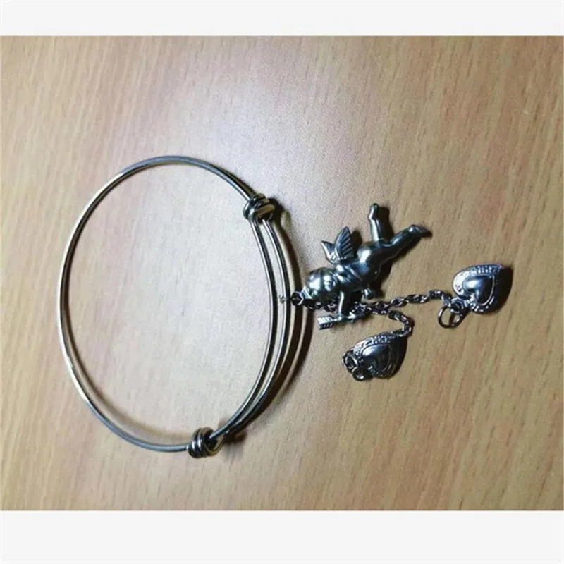 Качественные Модные Винтажные браслеты в форме сердца Купидона ангела женские