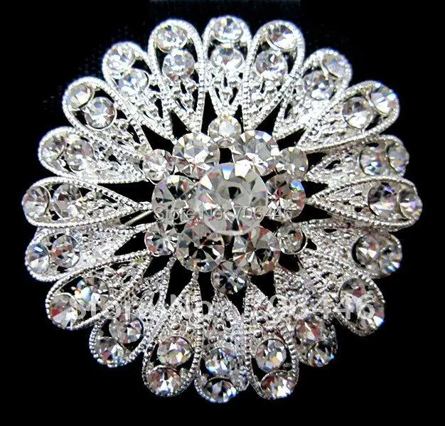 Блестящие Серебряные Тона Украшенные стразами узор в виде подсолнечника Букеты