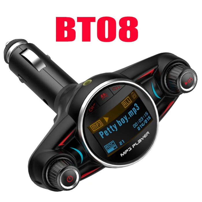 E0551-BT08 Bluetooth автомобильный комплект MP3 плеер беспроводной fm-передатчик Aux модулятор с USB зарядным устройством поддержка TF USB воспроизведение музыки - Название цвета: E0551-BT08