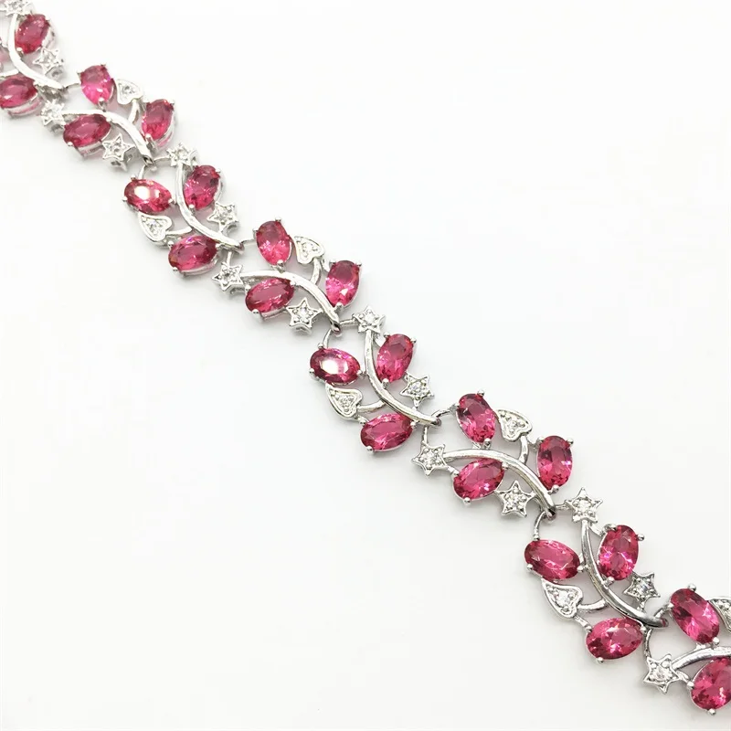 Женский браслет цепочка из серебра с фианитом 8 дюймов 20 см|sterling silver chain bracelet|chain