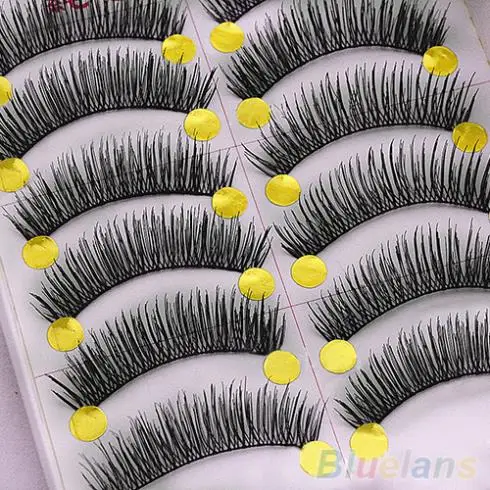 10 пар ручной работы длинные толстые накладные ресницы для макияжа инструменты