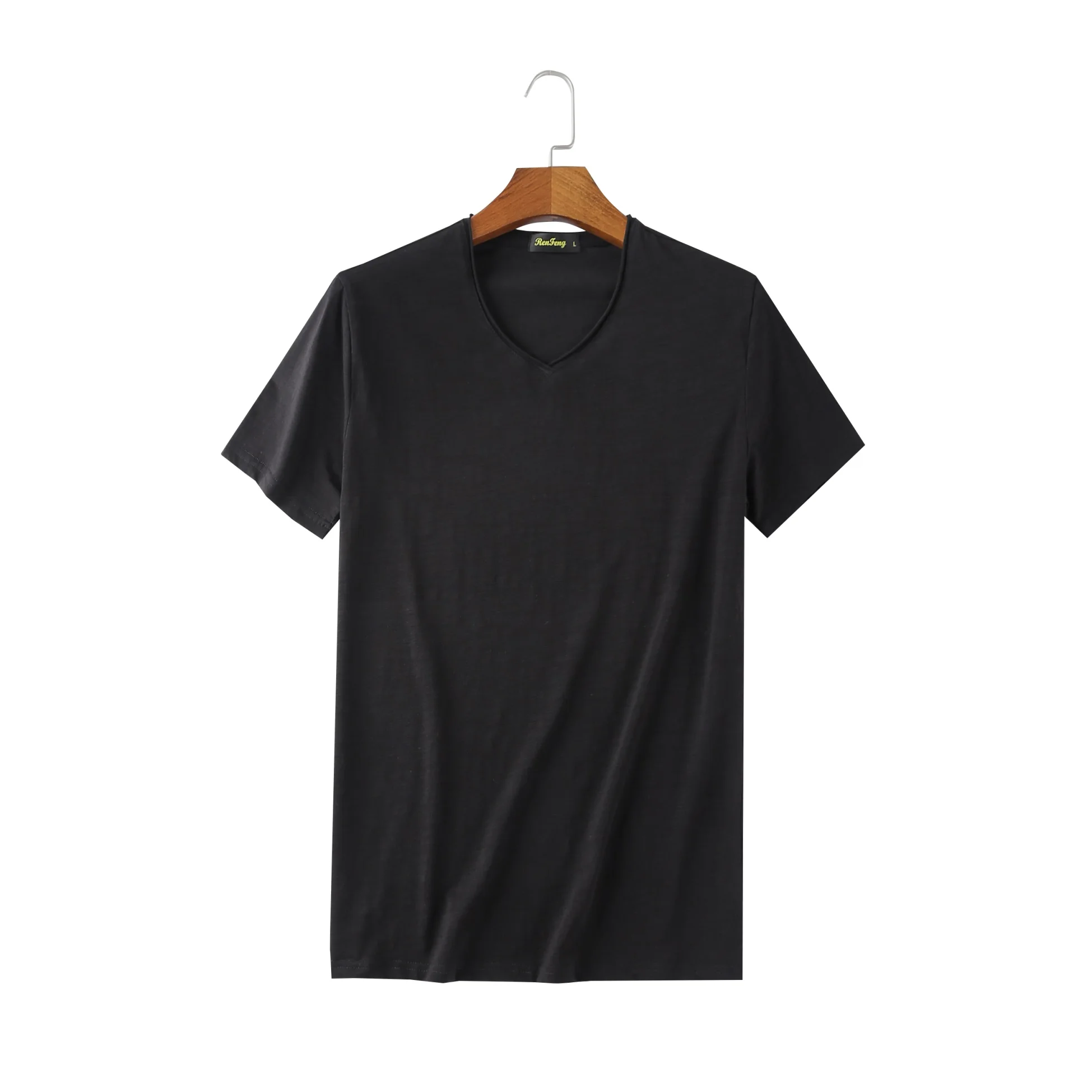 V neck black Мужское боди майка мужская белая нижнее белье бамбуковый клубок хлопка Мужская спортивная майка V-образный вырез - Цвет: V neck black