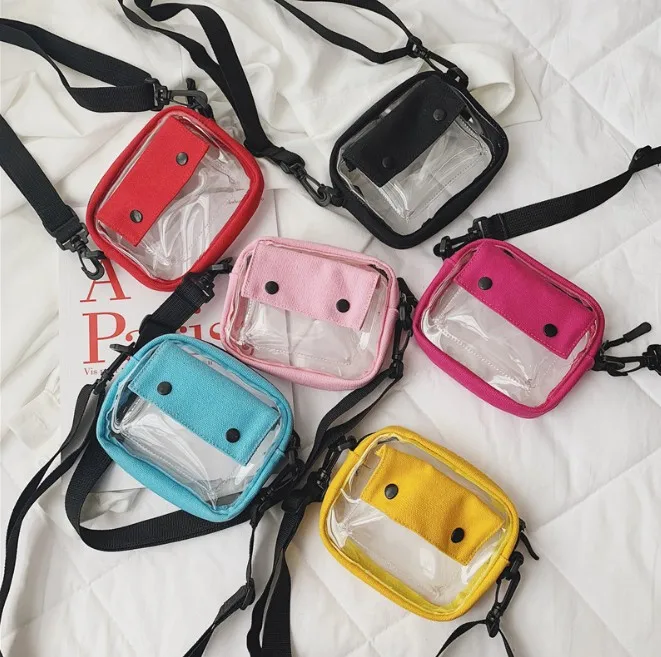 Детские модные мини сумки мессенджеры для девочек ПВХ Холщовый кошелек сумка