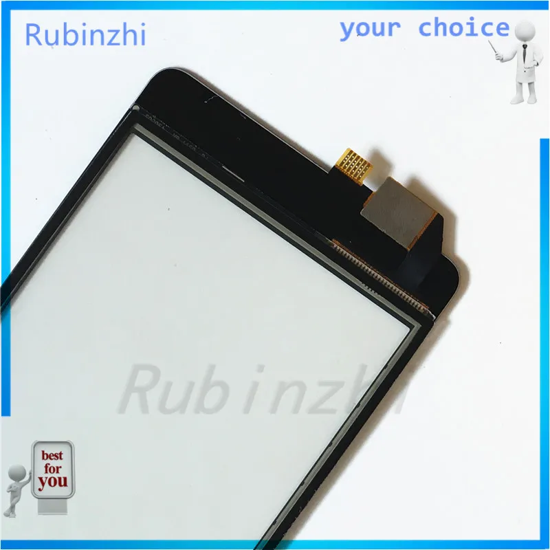 RUBINZHI Phone Touch Screen Panel Sensor Front Glass For Micromax q4202 Touchscreen Digitizer Replacement Lens With 3m tape | Мобильные