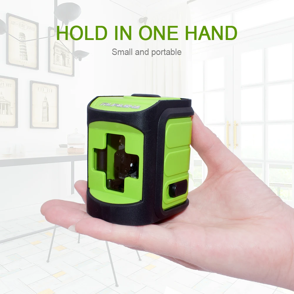 MUFASHA Mini 2 Lines Laser Level Red Beam or Green Beam Self-Leveling Laser Level in Box