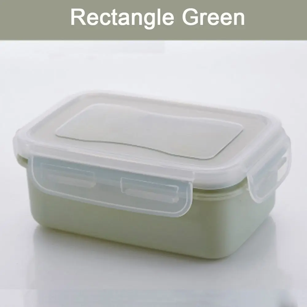 Rectangle green IVYSHION, кухонный герметичный холодильник, контейнер для еды, контейнер для хранения свежих специй, контейнер для ланча Bento, контейнер для ланча - Цвет: Rectangle green