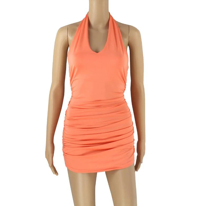 

Women Sexy Off Shoulder Bodycon Dresses Halter Deep V Neck Backless Bandage Dress Female Night Club Wear Elegant Party Dresses