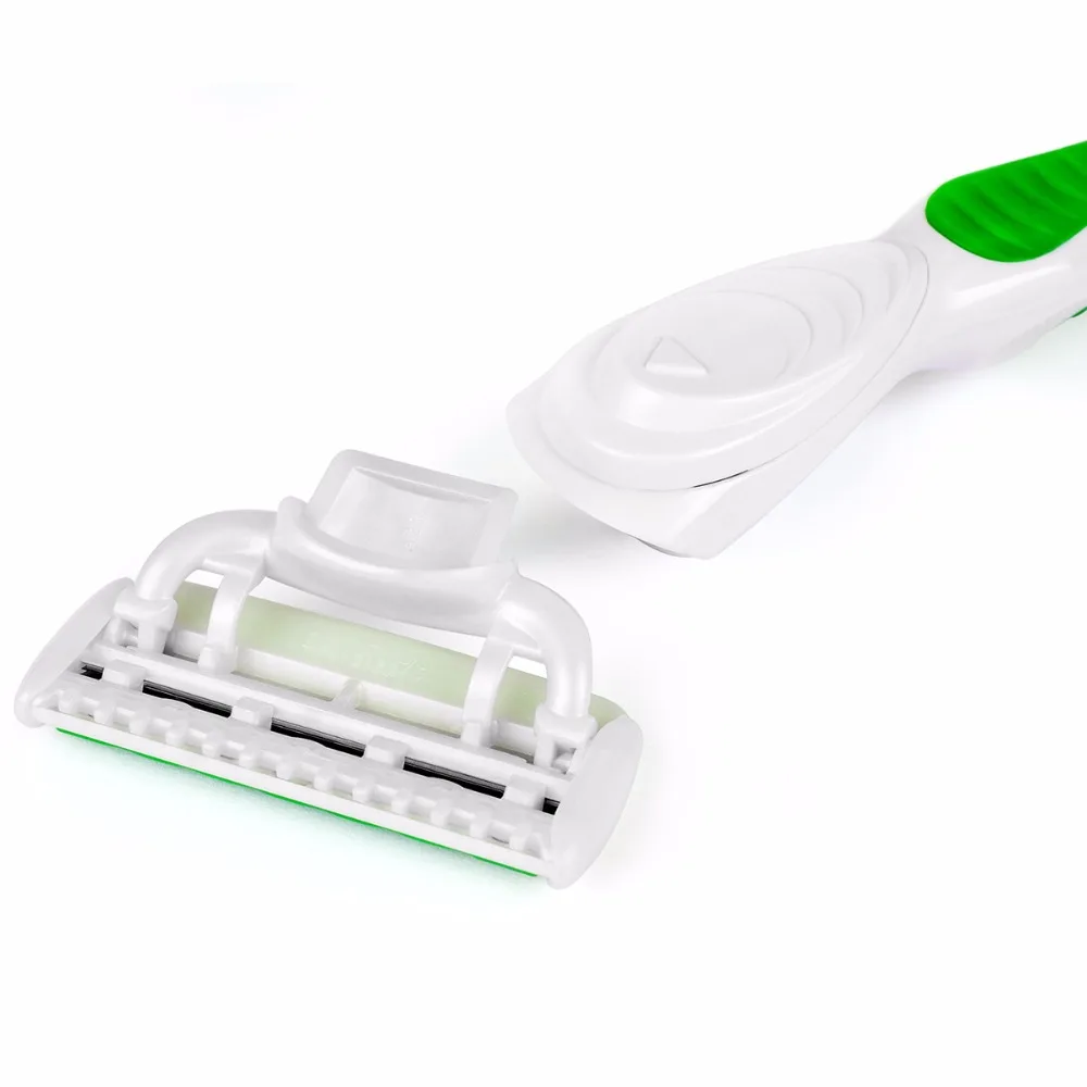 QShave Green Series Blade Леди персонализированные головка для бритвенного станка X5 США лезвие Для женщин бритвенное лезвие, 4/8/16 системы безопасности картриджи