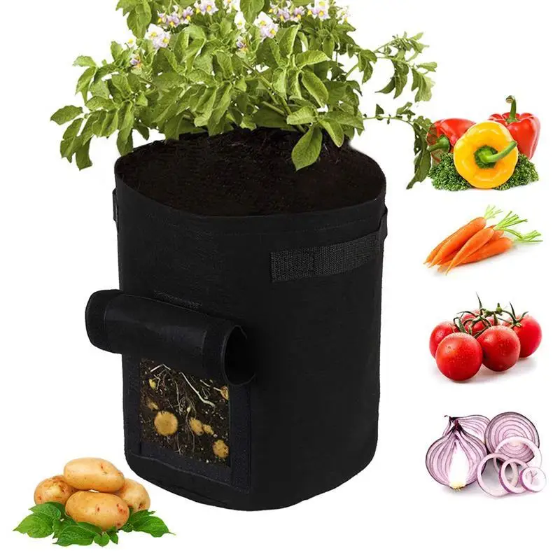 DIY Цветочный мешок для выращивания картофеля пластиковый цветочный горшок томатный посадочный контейнер утолщенный сад Садоводство поставки двойной раскладушка