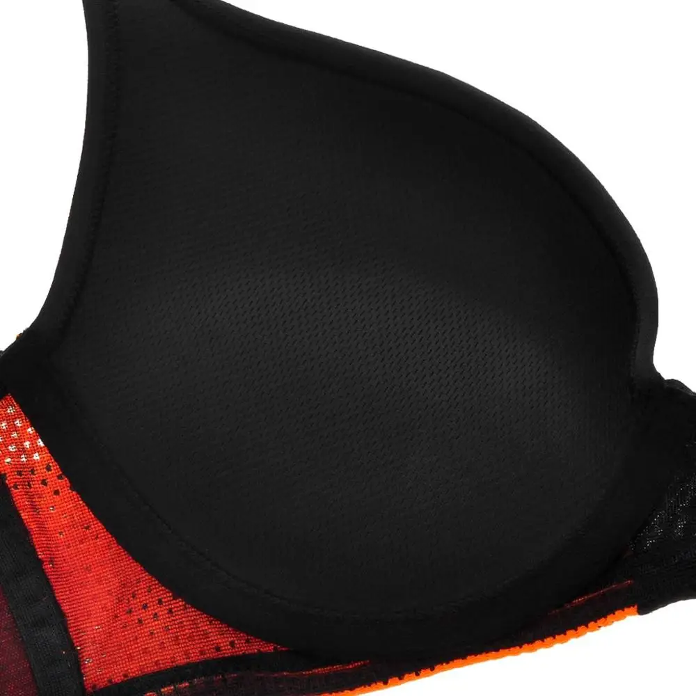 Women's Racerback Lift Comfort Mesh Underwire Foam Push Up Sports Bra