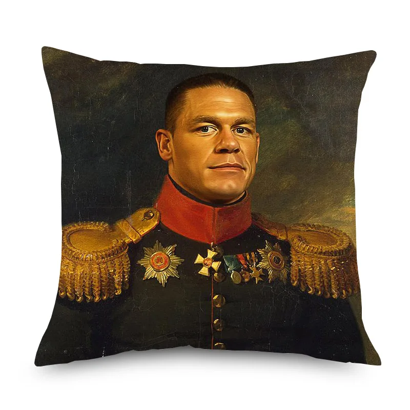Винтажный портрет маслом чехлы на подушки John Cena Gordan Ramsay Хит Леджер чехлы на декоративные подушки льняная наволочка - Цвет: A