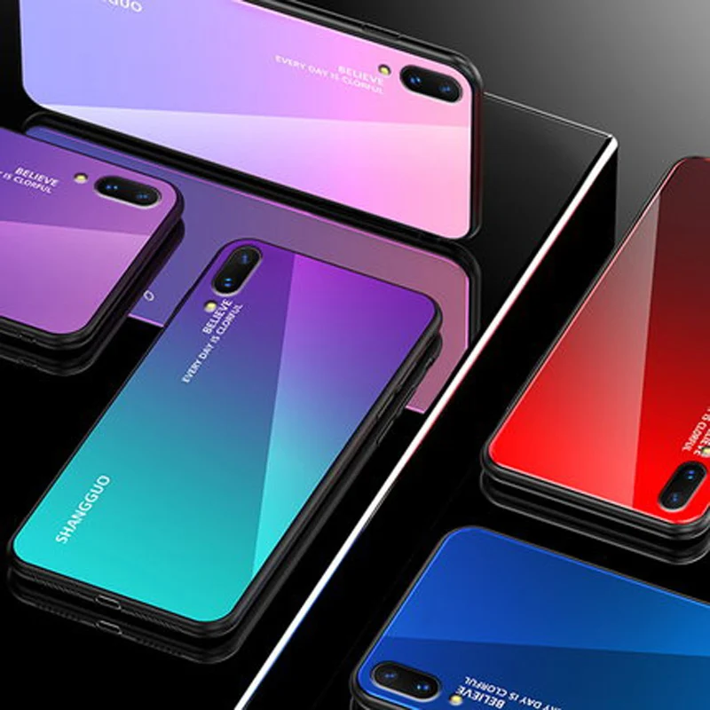 Чехол для Vivo Y97 Роскошный чехол из твердого закаленного стекла модный защитный с