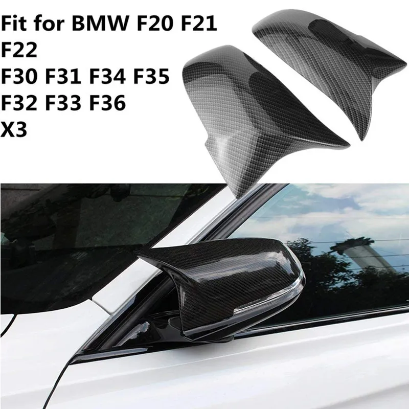 

Pair Carbon Fiber Car Rear View Mirror Cover Cap For BMW F20 F22 F23 F30 F31 F32 F33 F36 F87 M2 X1 E84