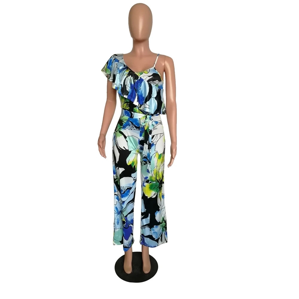 

Sexy Bodycon Beach Wear Romper Strapless Sleeveless Loose Slim Costume Women Floral Printed off Official One Piece Sets Jumpsuit