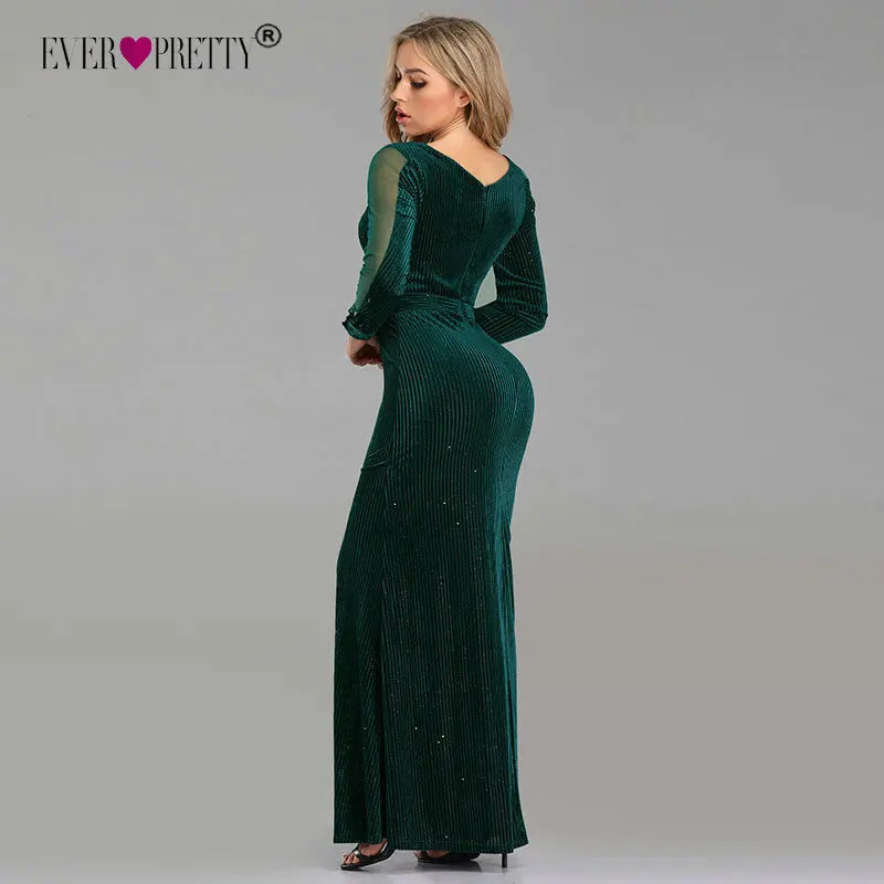 Robe De Soiree Русалочка вечернее платье Ever Pretty EP07439BK элегантные иллюзионные черные вечерние платья с v-образным вырезом и открытой спиной