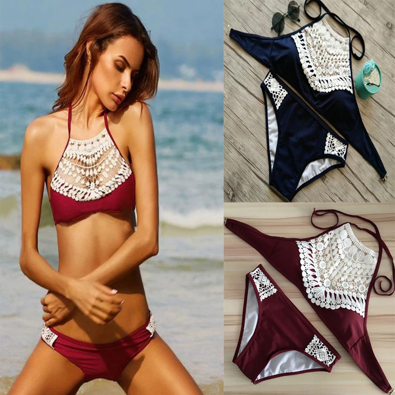 Push Up Swimwear Female Summer Women Sexy High Waist Bikini Set Lace Swimsuit Beachwear Bathing Suit Brazilian Biquini