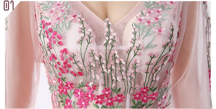 Vestido De Festa Longo новинка Персиковое розовое вечернее платье бальное с вышитыми