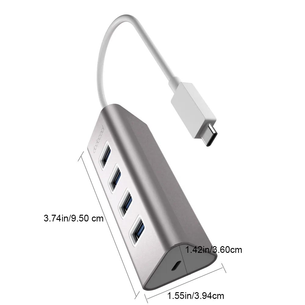 Алюминиевый адаптер dodocool с USB Type C папа на 4 порта 3 0 со стандартным женским портом